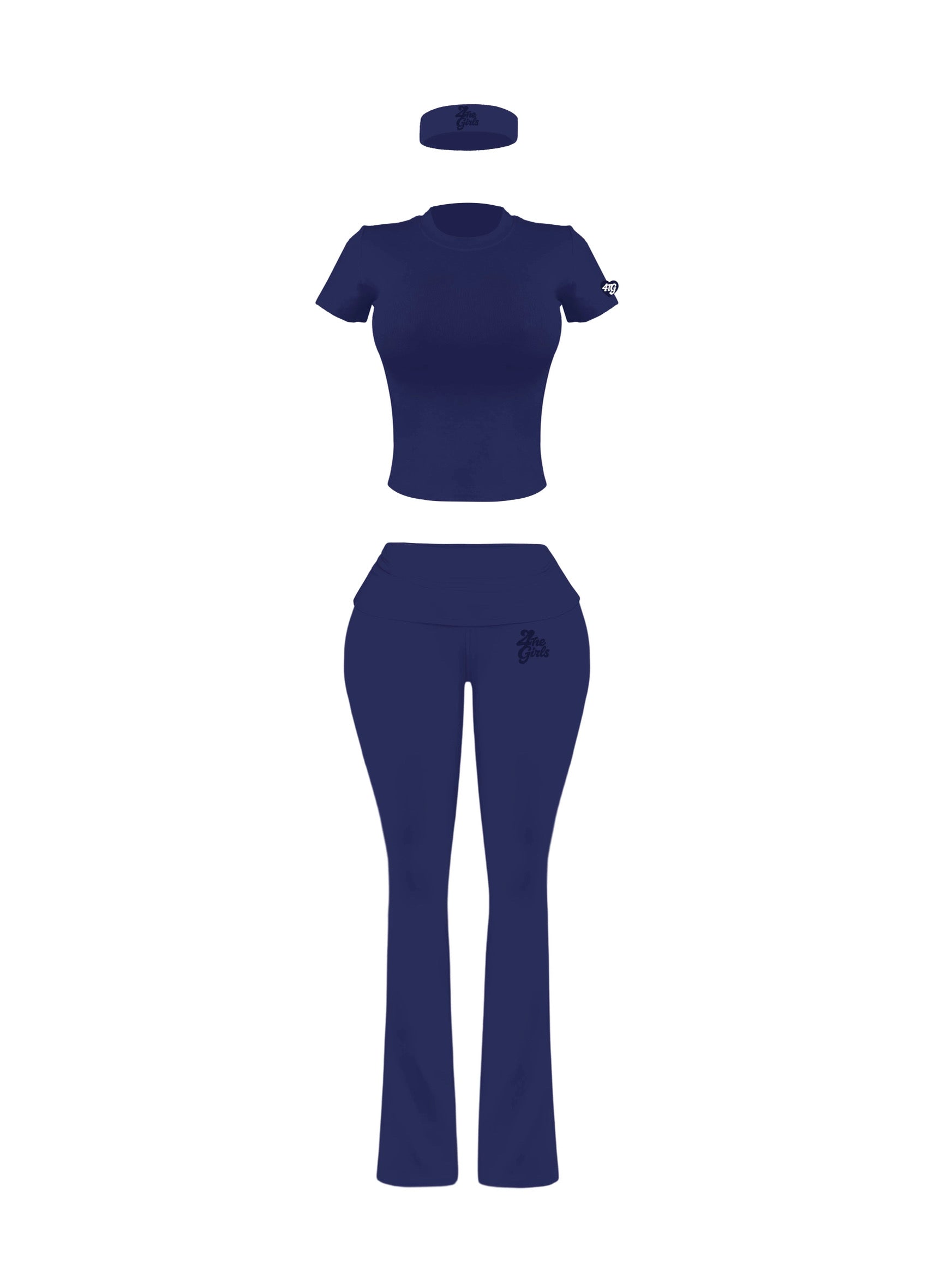 Navy Blue Two Piece Set